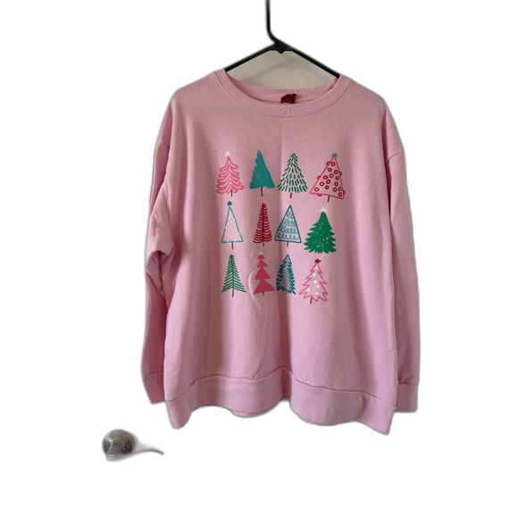 Pink Christmas Tree Sweatshirt - Picture 1 of 4